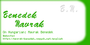 benedek mavrak business card